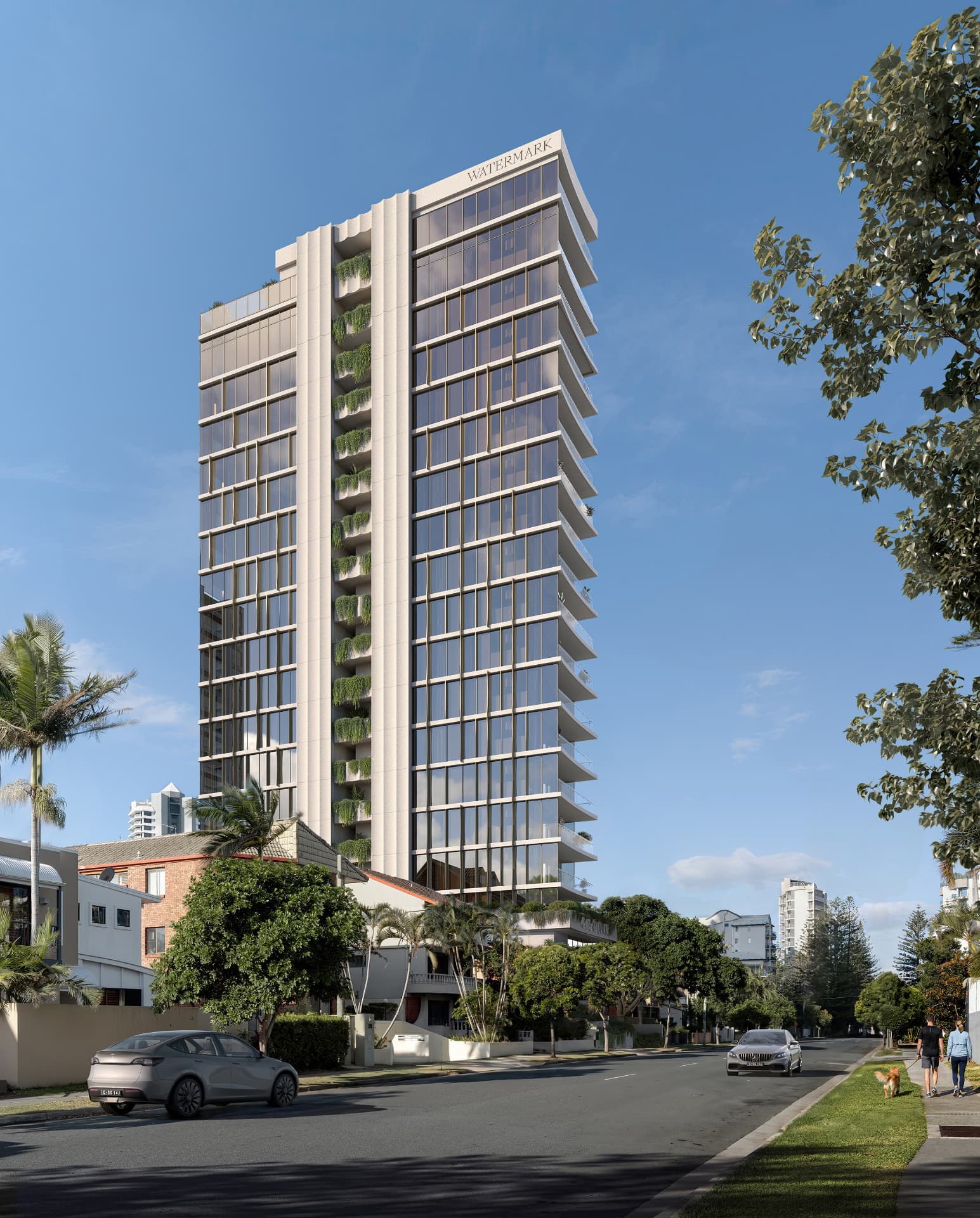 WATERMARK tower viewed from Second Avenue, Broadbeach