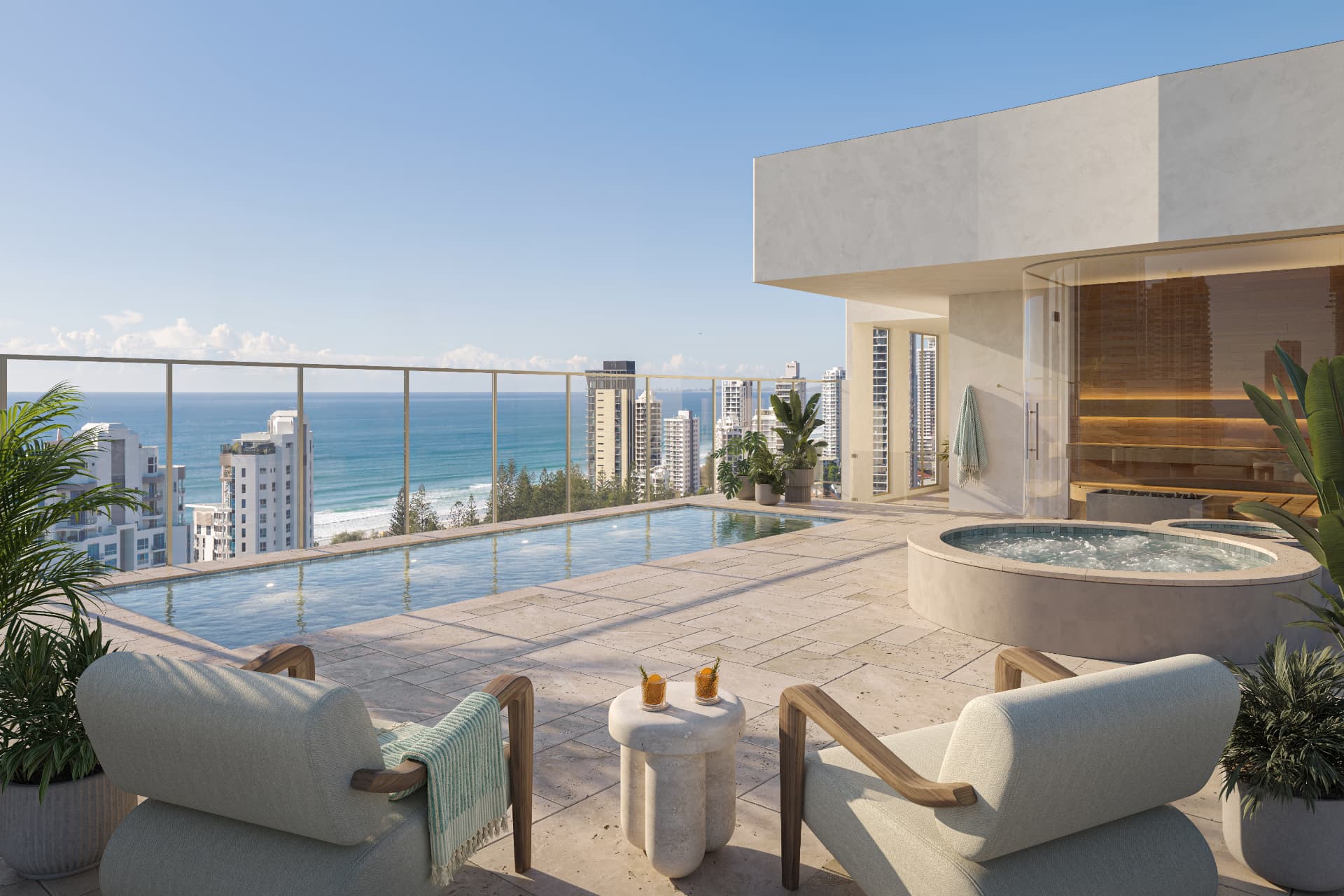 WATERMARK rooftop infinity pool, spa and entertaining terrace overlooking the ocean