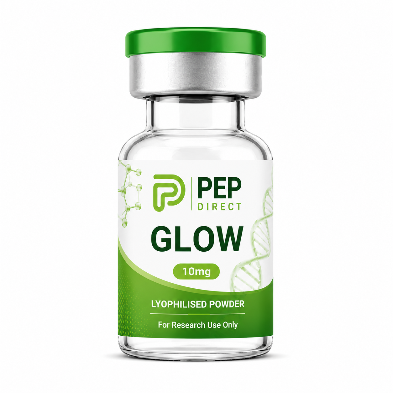 GLOW 10mg research peptide vial